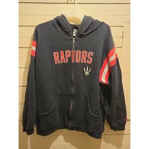 Adidas Hoodie Mens 2XL Toronto Raptors Navy Full Zip Hooded Fleece Sweatshirt